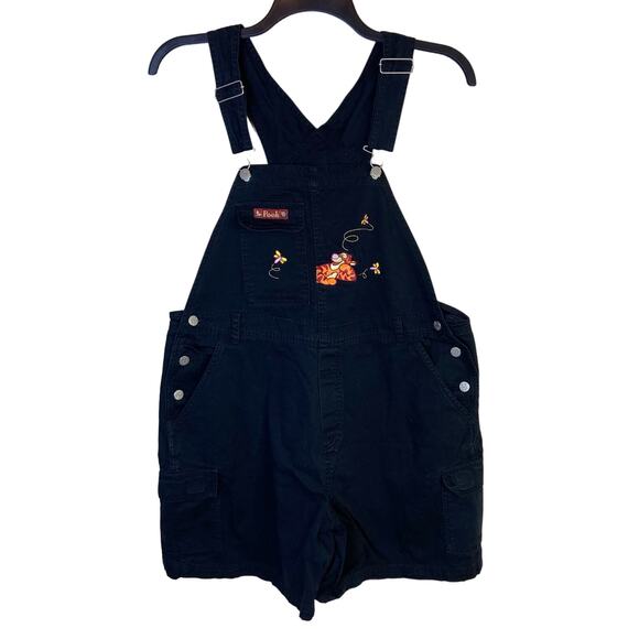 Disney Denim - Disney Winnie the Pooh Tigger Overalls Women's 14W Black Denim Shorts Bib